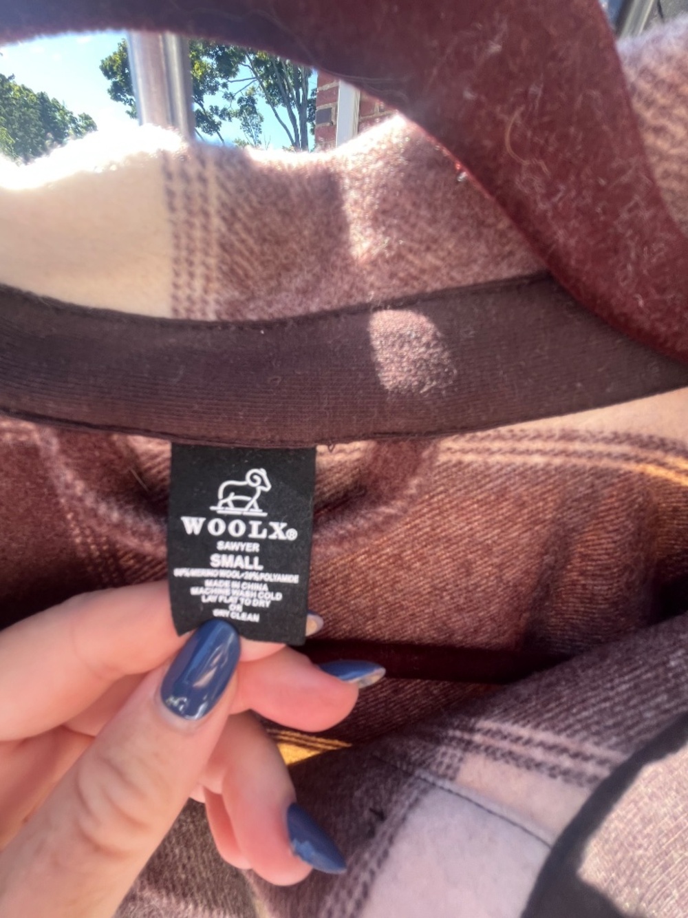 NWOT WoolX Brown/Cream "Shacket," M - Picture 3 of 3